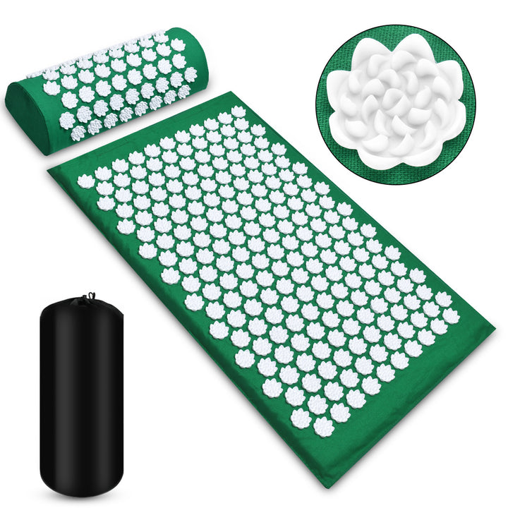 Acupressure mat with matching pillow