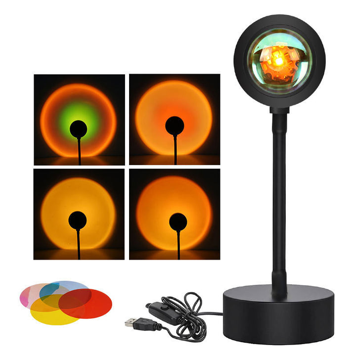 Sunset Projection Lamp with Adjustable Head, Iron Shell Night Light