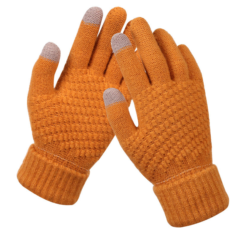 Textured knit touchscreen gloves