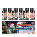 Six Christmas fragrance oil bottles in gift box