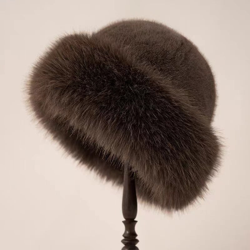 White faux fur Cossack hat