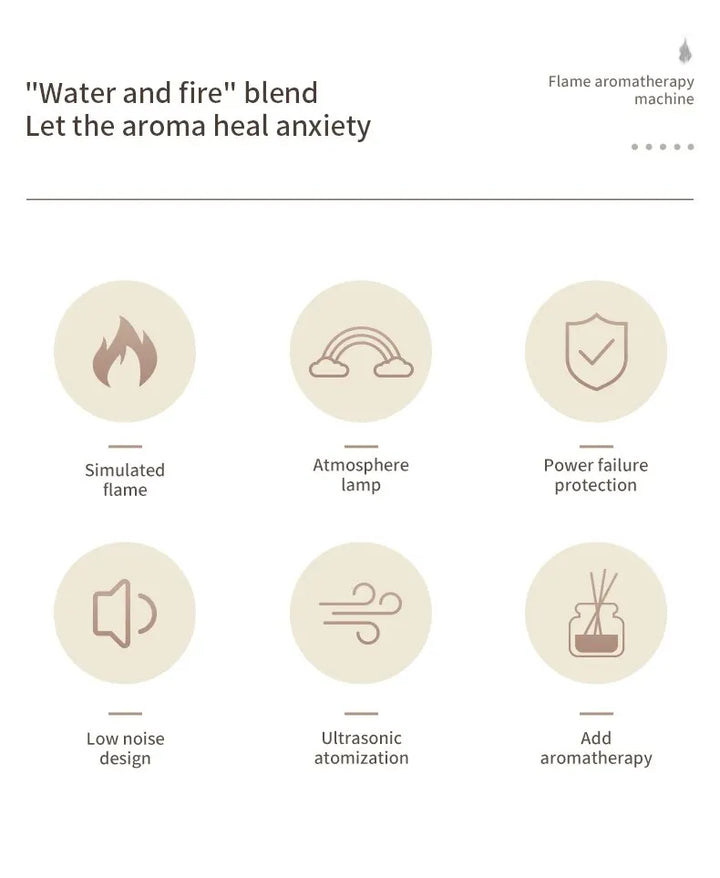 Flame Effect Humidifier and Essential Oil Diffuser, 100 ml