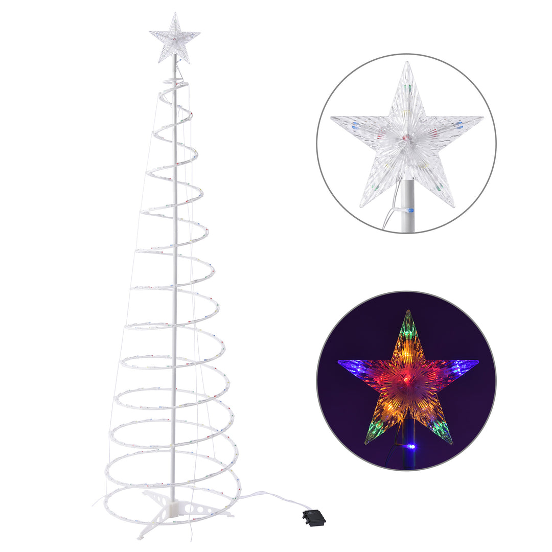 Glowing LED spiral Christmas tree with star