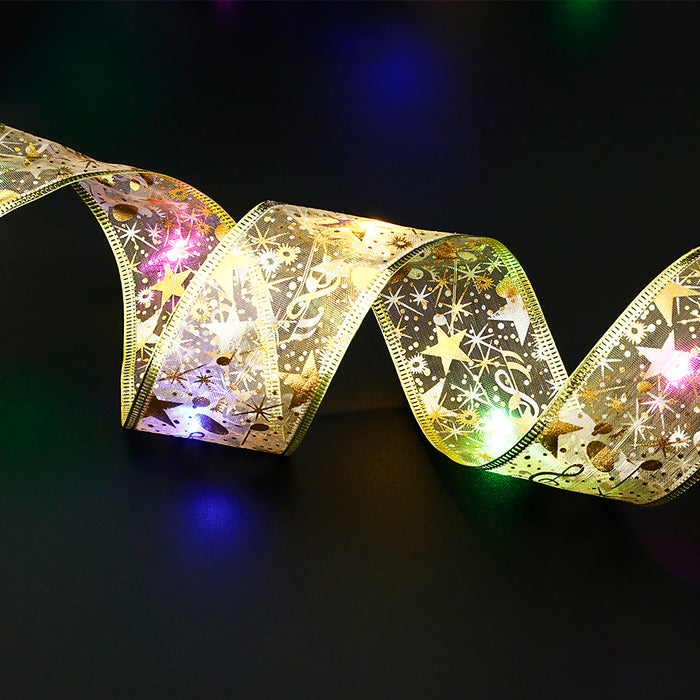 Hendrano Ribbon Fairy Lights with LED Bows for Tree and Mantel