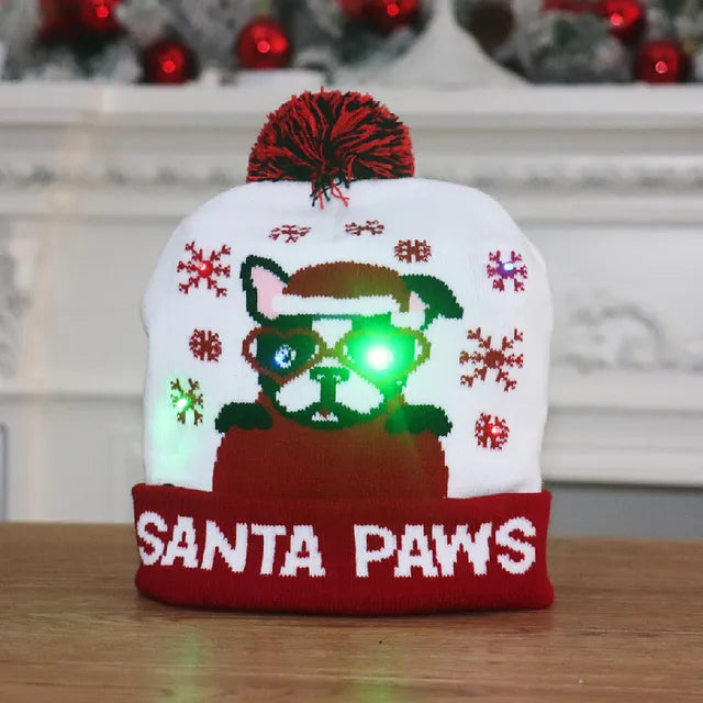 Hendrano™ Light-Up LED Knit Christmas Beanie for Kids &amp; Adults