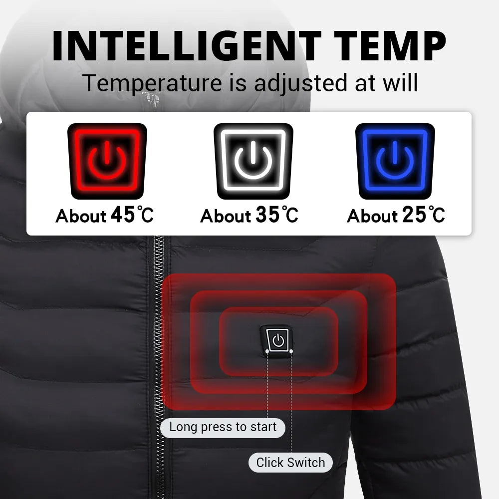 Windproof Heated Jacket with 10 Heating Zones – Hendrano