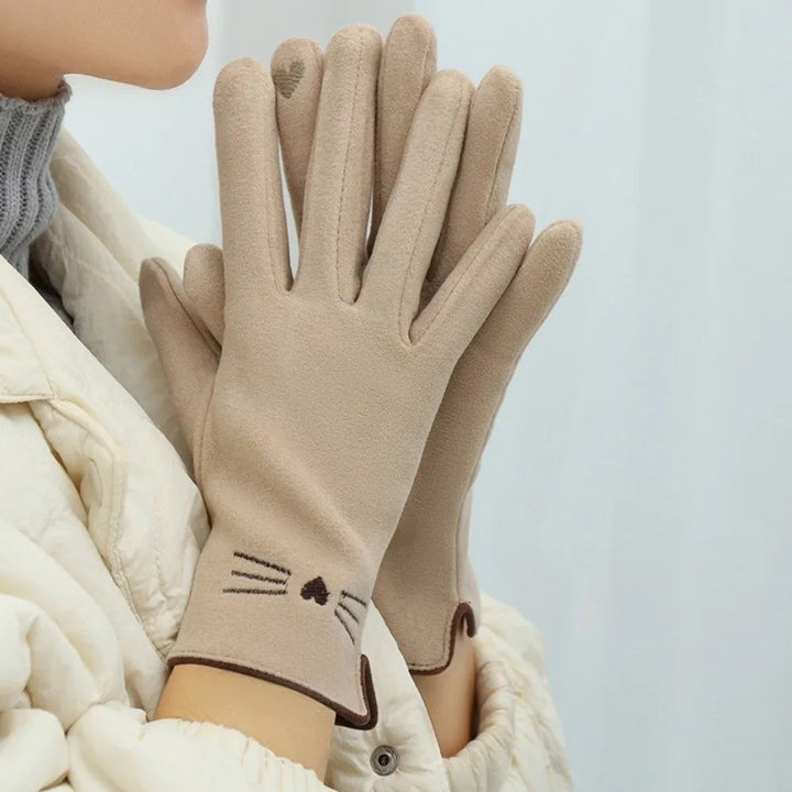 Cute Cat Touchscreen Winter Gloves for Women
