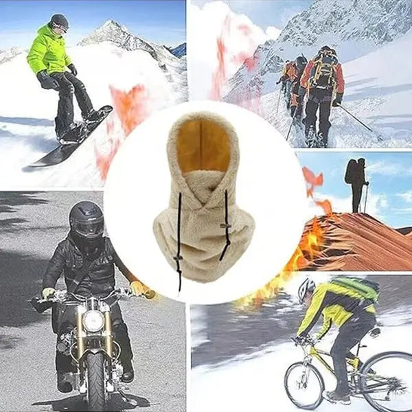 Hendrano™ Windproof Sherpa Hooded Ski Mask with Adjustable Drawstring