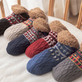 Hendrano™ Snowflake Knit Fleece-Lined Socks with Non-Slip Grip Soles