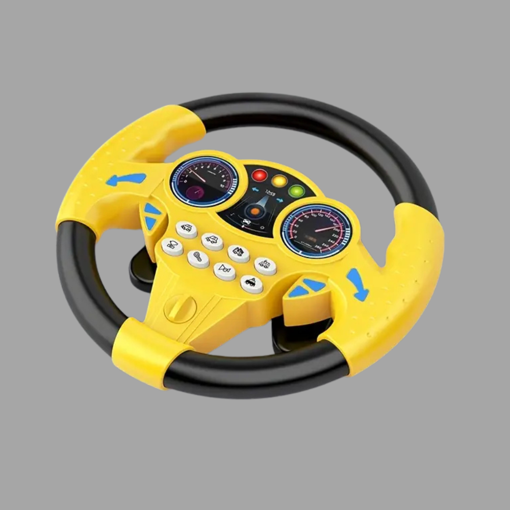 Kids Toy Steering Wheel with Suction Cup, Lights and Sounds