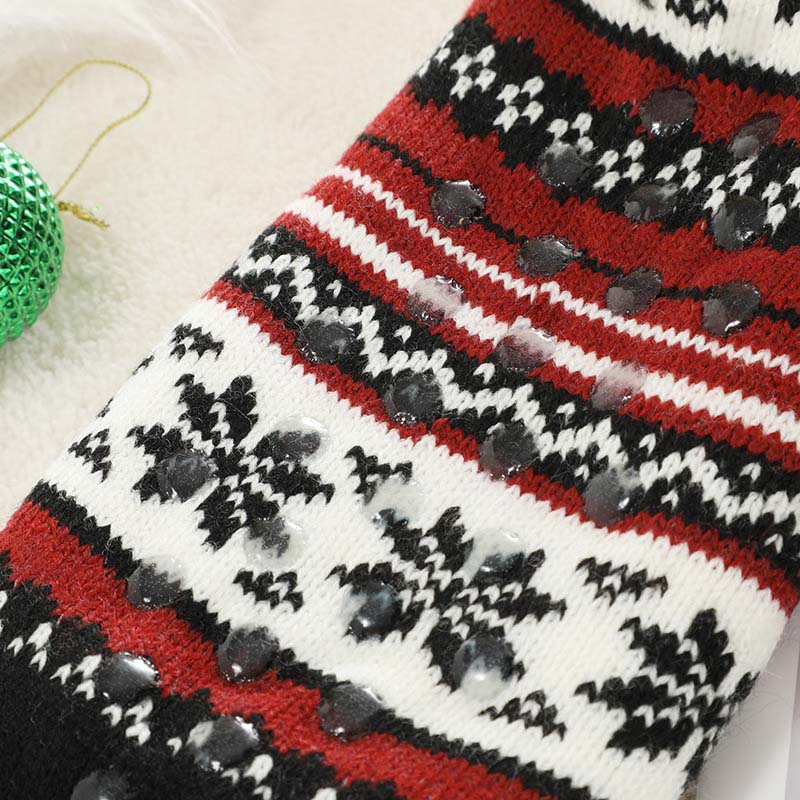Ultra-Thick Snowflake Slipper Socks with Silicone Grip Soles