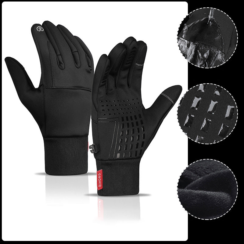 Water-Repellent Fleece-Lined Winter Gloves with Touchscreen