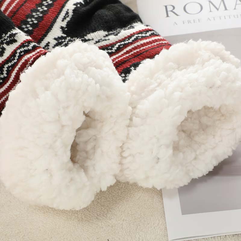 Ultra-Thick Snowflake Slipper Socks with Silicone Grip Soles