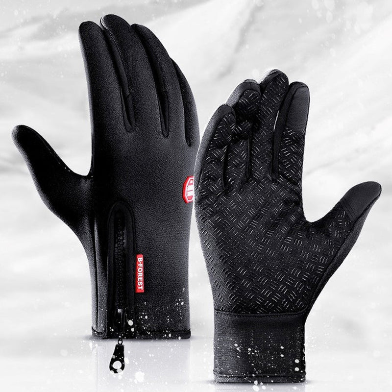 Water-Repellent Fleece-Lined Winter Gloves with Touchscreen