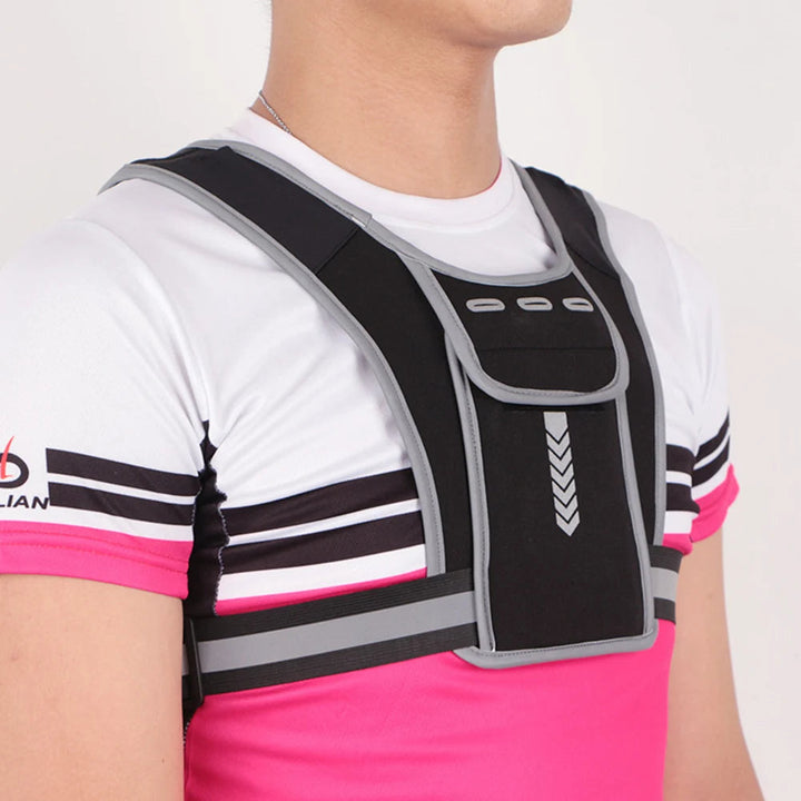 Hendrano™ Reflective Running Vest Chest Bag with Large Phone Pocket