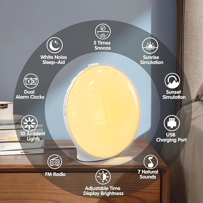 Hendrano™ Sunrise Alarm Clock with Wake-Up Light and Nature Sounds