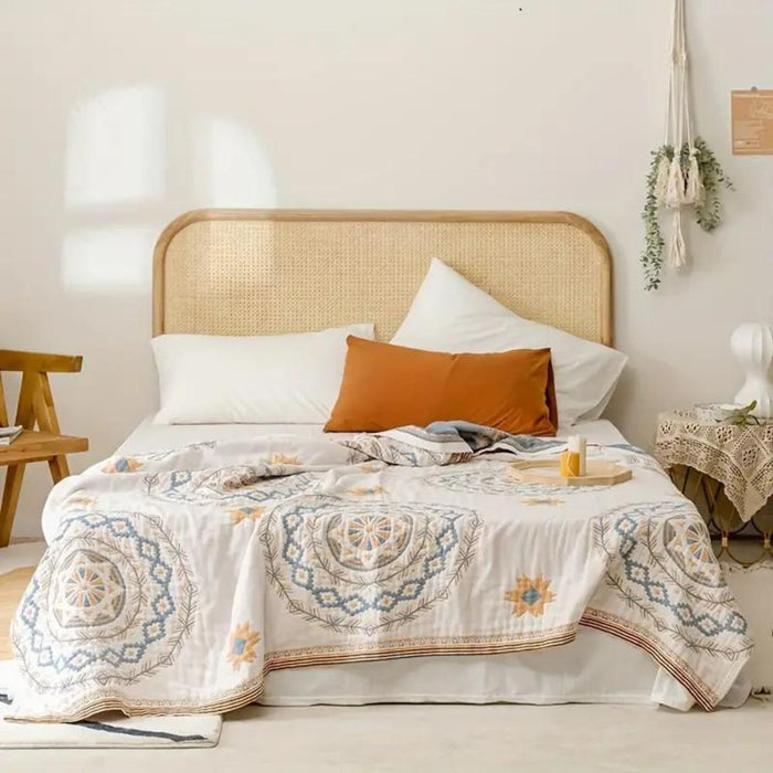 Hendrano™ Cotton Mandala Throw Blanket with a Boho Pattern for Couch & Bed