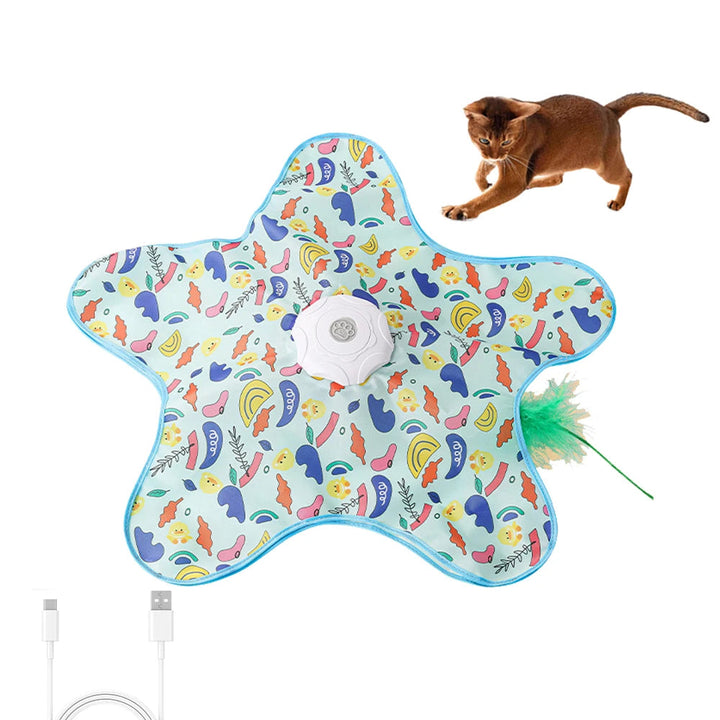 Interactive Hide and Seek Cat Toy with Moving Feather