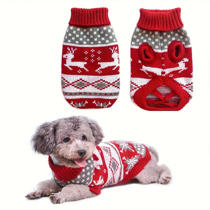 Hendrano™ Knitted Christmas Sweater for Small Dogs with Festive Pattern
