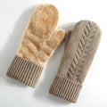 Hendrano™ Fleece-Lined Double-Layer Knit Mittens with Long Cuffs