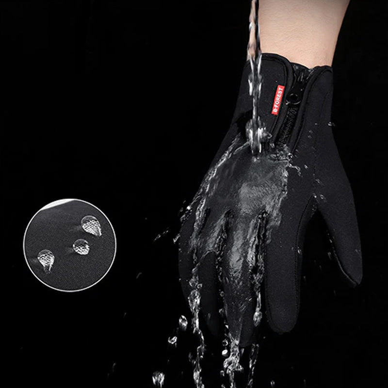 Water-Repellent Fleece-Lined Winter Gloves with Touchscreen