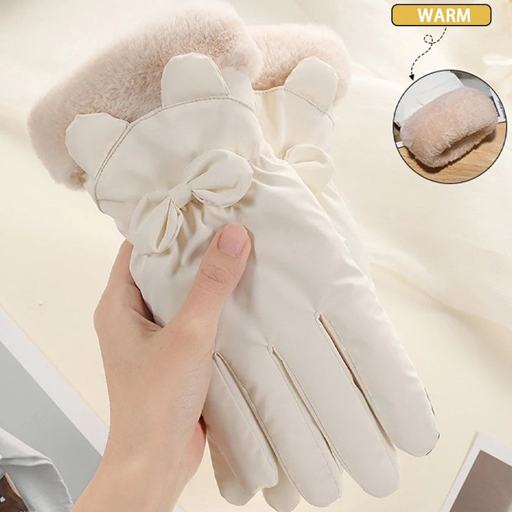 Hendrano™ Elegant Touchscreen Winter Gloves for Women with Bow Accent
