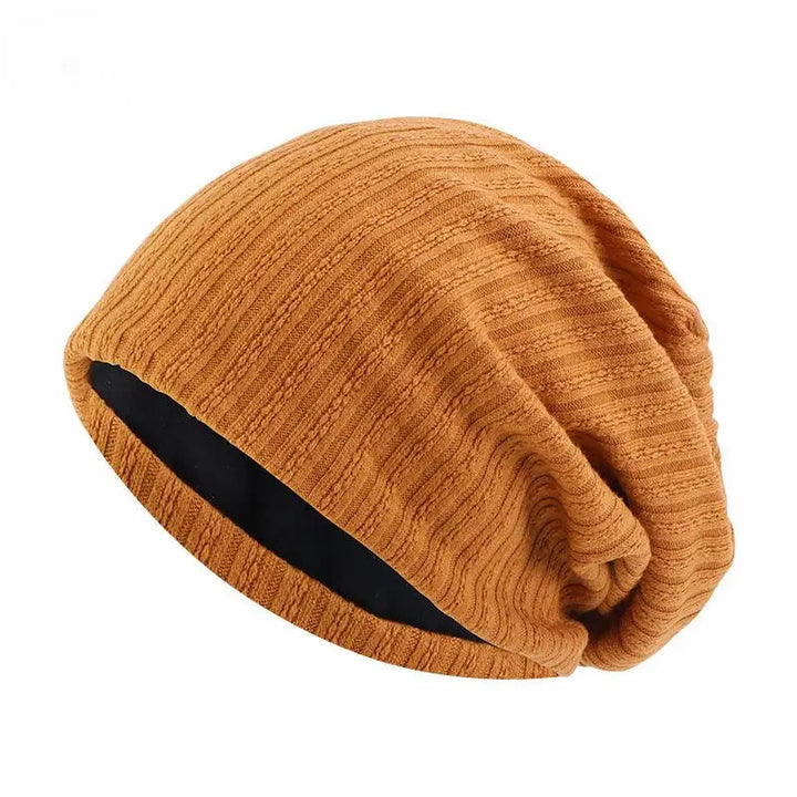 Wheat Pattern Double-Layer Cotton Beanie for Everyday Wear