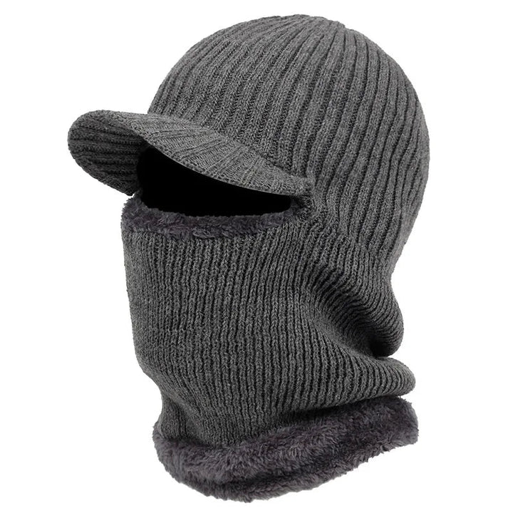 Hendrano™ Knit Balaclava Beanie with Visor and Plush Fleece Lining