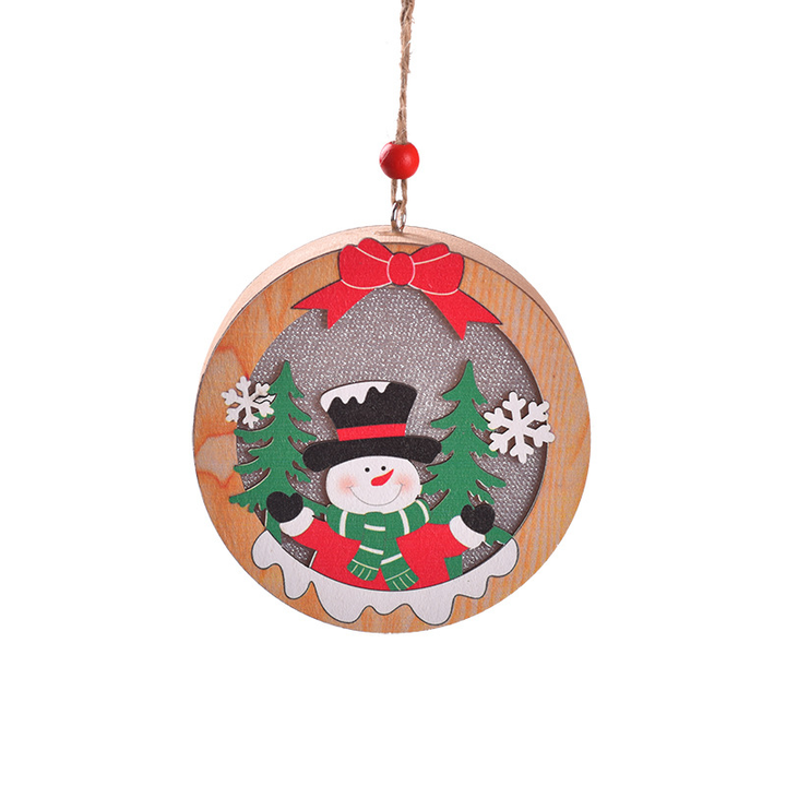 Hendrano™ Wooden Christmas Tree Hanging Light Box with Twine Loop