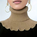 Hendrano™ Knit Turtleneck Collar Scarf – Ruffle Trim, Windproof Warmth