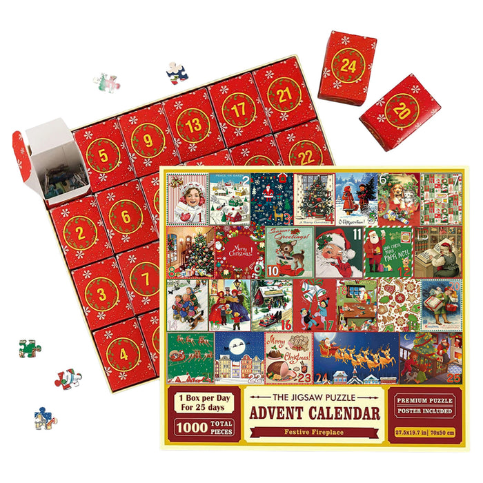 Hendrano Christmas Puzzle Advent Calendar with 24 Surprise Boxes