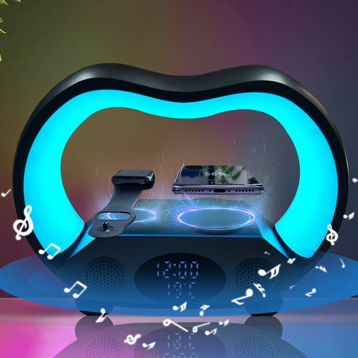 Hendrano 6-in-1 RGB Lamp with Wireless Charger and Bluetooth Speaker