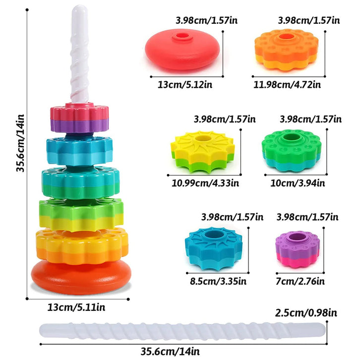 Hendrano™ Spinning Stacking Toy with Six Colorful Spiral Discs