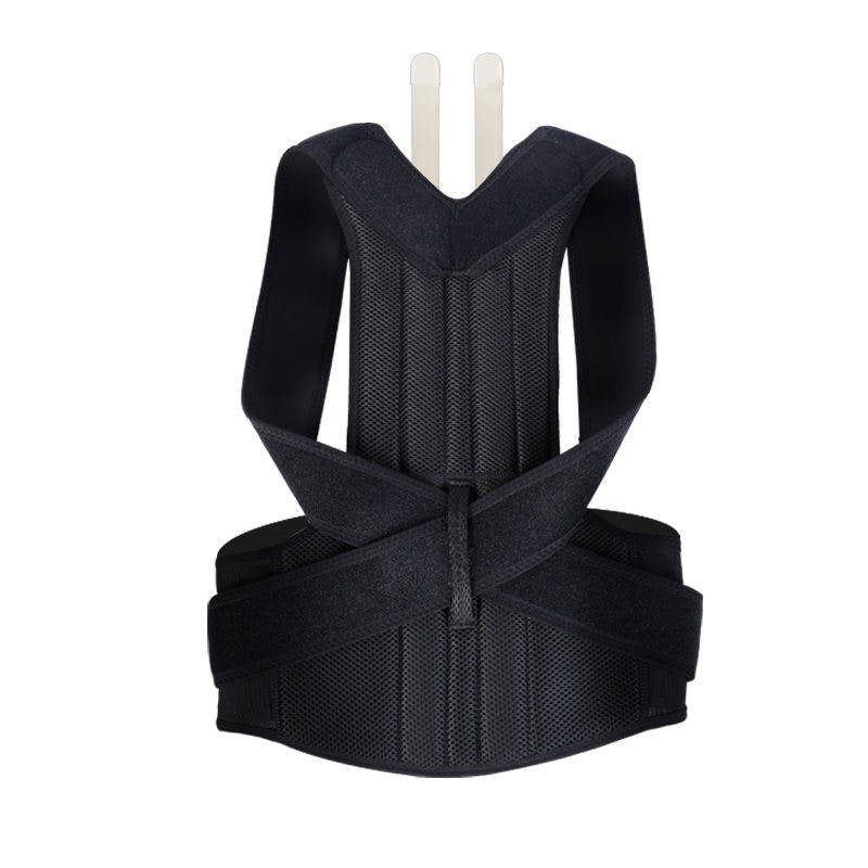 Black back posture corrector with stays