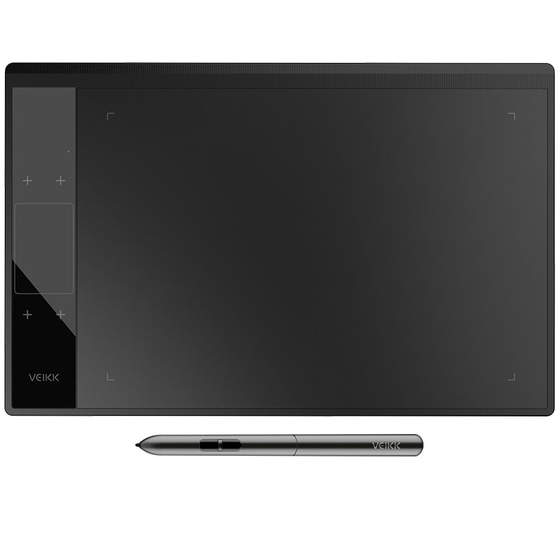 Black graphics drawing tablet with pen