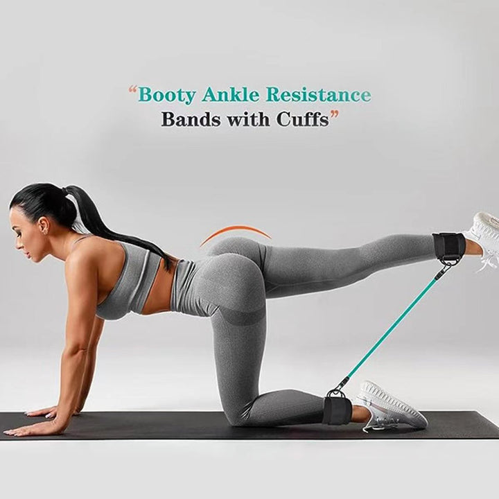 Ankle cuff resistance band set