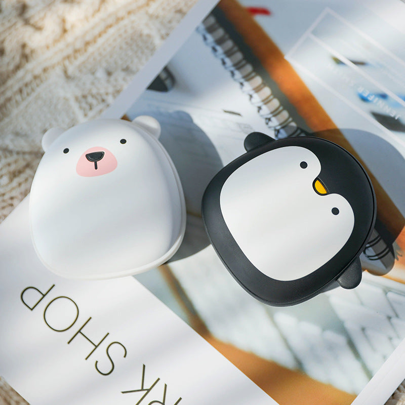 Cartoon Penguin and Polar Bear Hand Warmer, USB Rechargeable