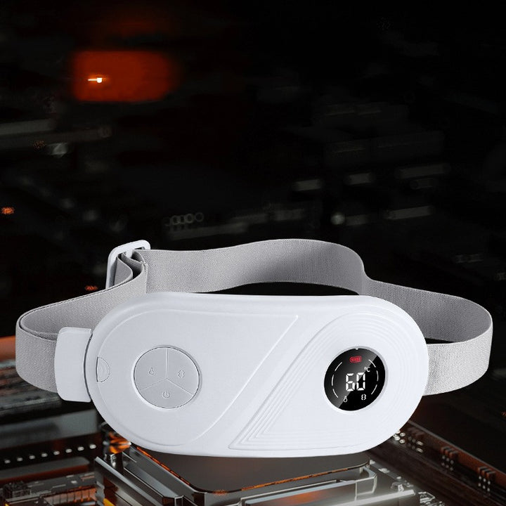 White USB heated waist belt with display