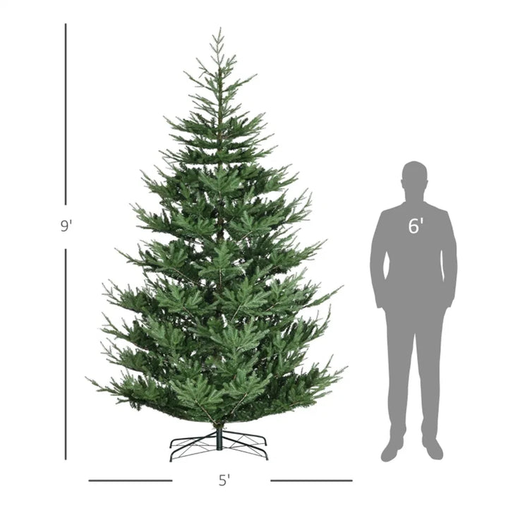 Tall realistic Nordic pine Christmas tree unlit