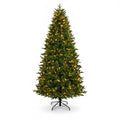 Full green pre-lit Christmas tree with lights