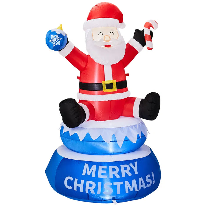 Hendrano Inflatable Rotating Santa Claus, 4.8 ft Lighted
