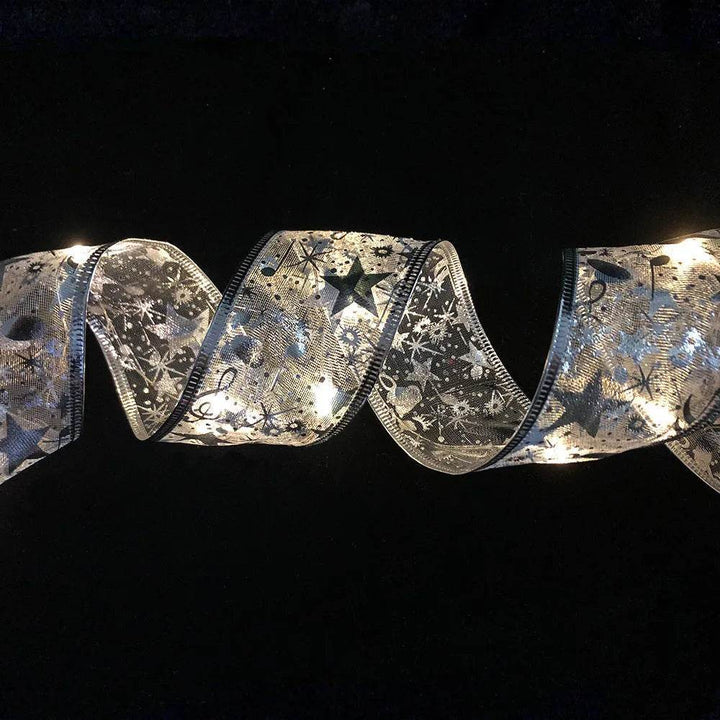 Double-Layer Christmas Ribbon with 50 Built-In LED Lights