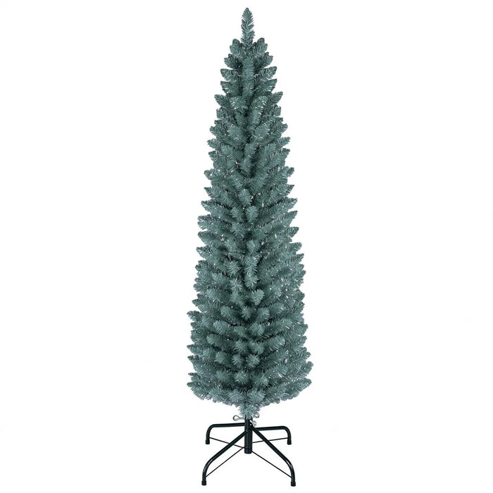 Hendrano 5 ft Slim Frosted Pencil Christmas Tree with Silver Tips