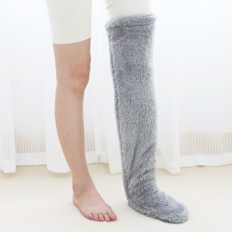 Long Fuzzy Leg Warmer Socks, Open-Toe or Footless