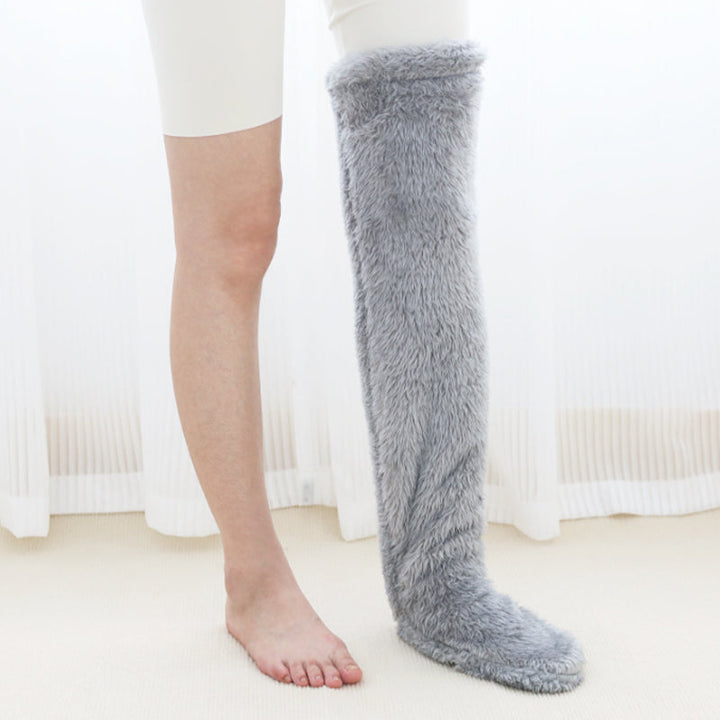 Long Fuzzy Leg Warmer Socks, Open-Toe or Footless