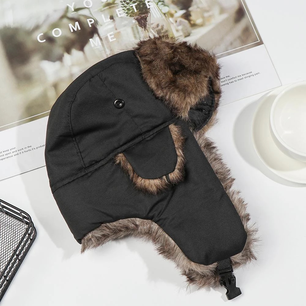 Hendrano™ Faux Fur Aviator Hat with Earflaps for Bitter Cold Days