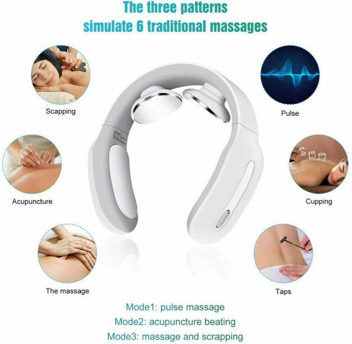 Hendrano™ Cordless Pulse Neck Massager with Heat, 15 Intensities