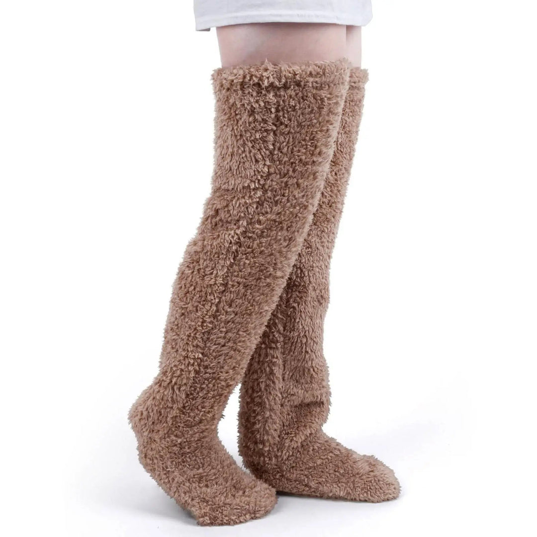 Hendrano™ Fuzzy Over-the-Knee Socks with Open Sole Option