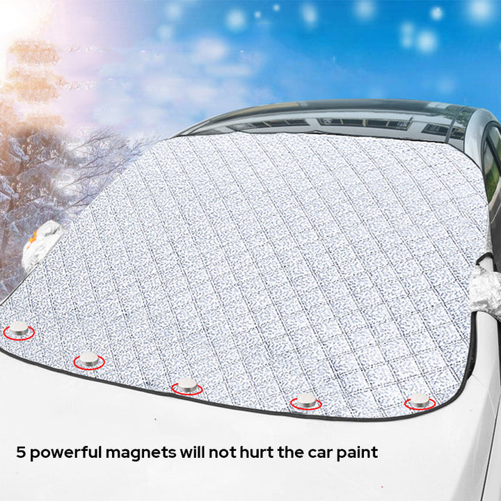 Magnetic 4-Season Windshield Cover with Reflective Mirror Covers