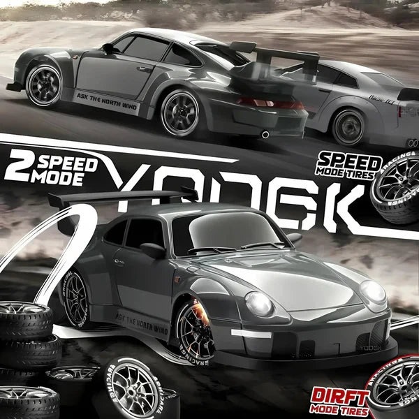 Hendrano™ Retro 4WD Drift RC Car with LED Lights and Swappable Tires